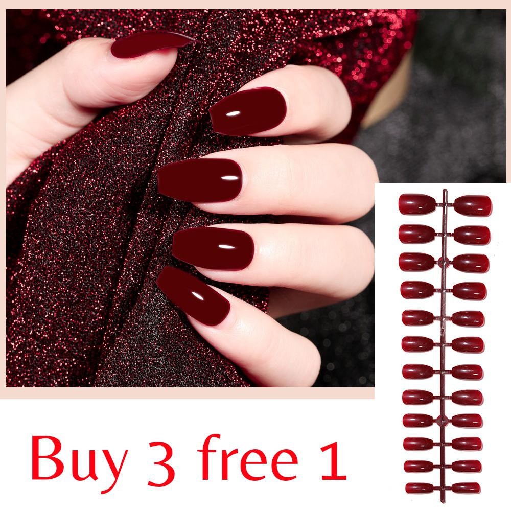 Z&V*24Keping Warna Biasa Plain Color Kuku Palsu Fake Nails Kuku Pendek ...