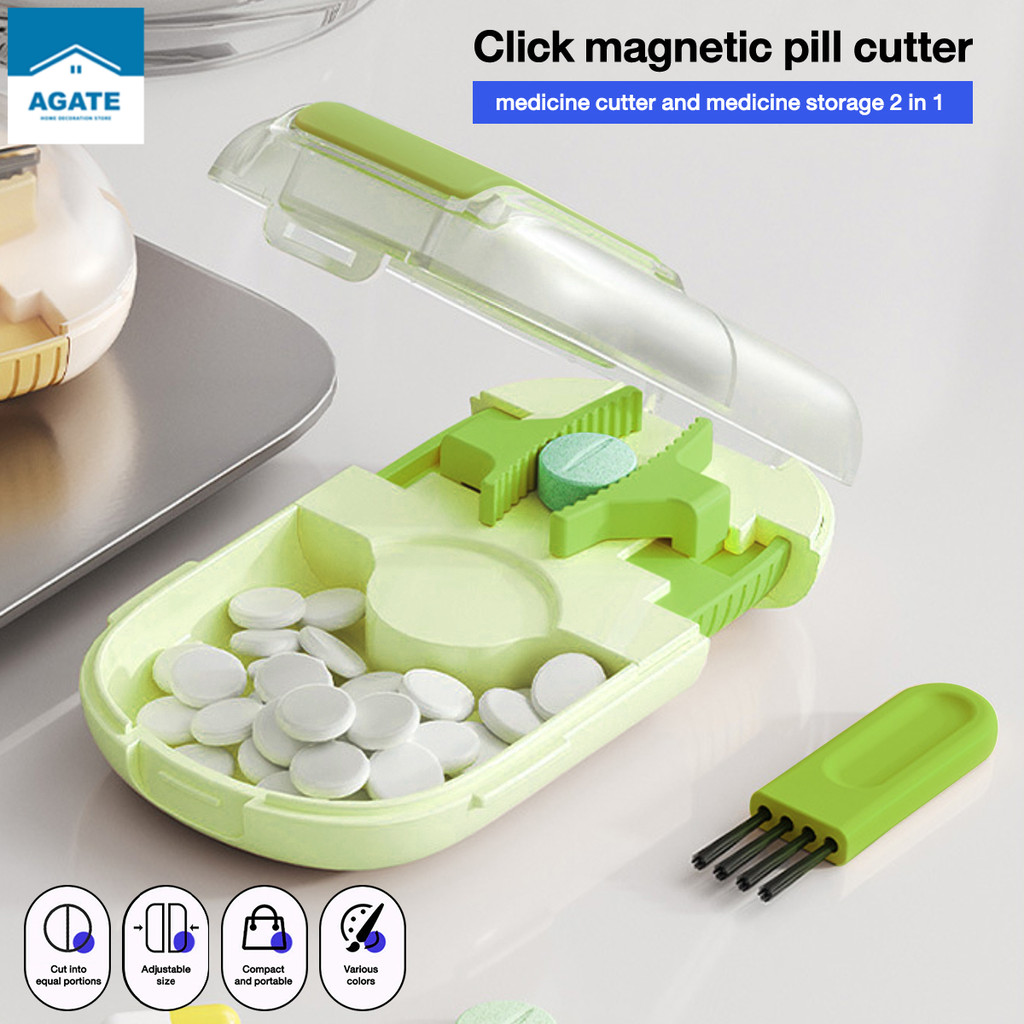 Portable Medicine Cutter Pill Cutter Box Storage Case for Large Small ...