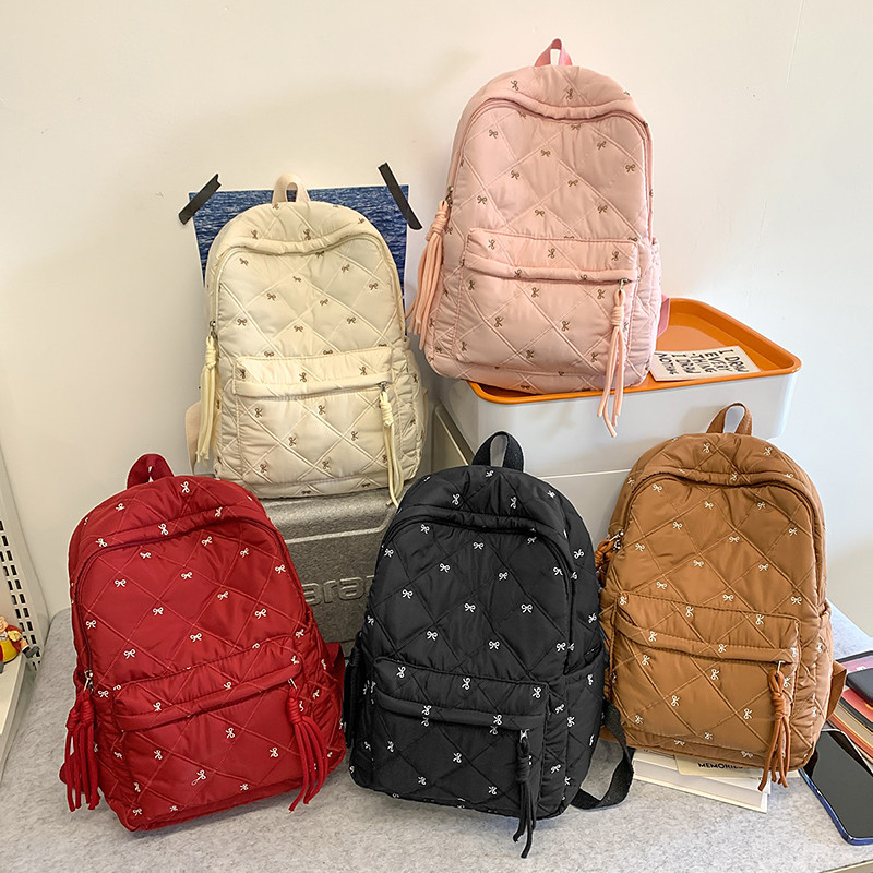 Bow Mori Style Student Backpack Large Capacity Multi-Layered Backpack ...