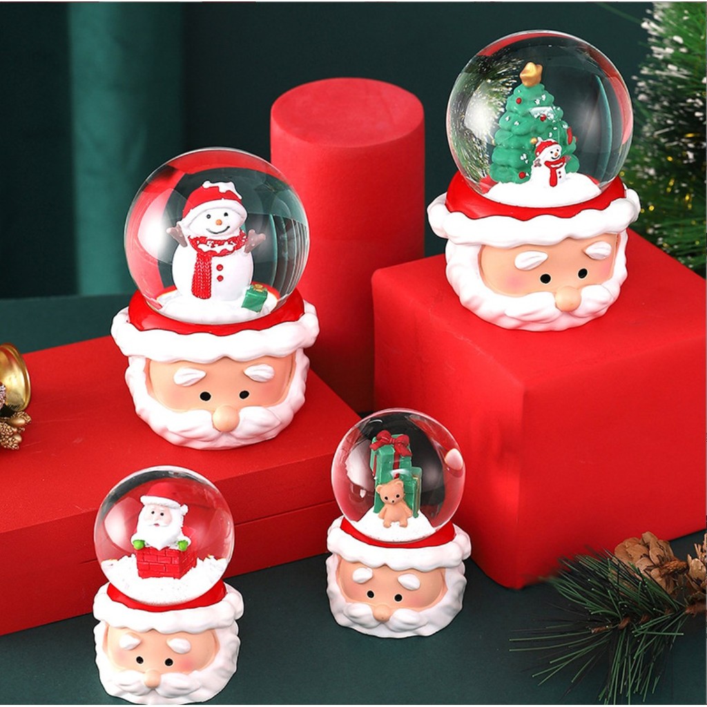 New Snow Globe LED Mini Snow Crystal Ball Christmas With LED lights ...