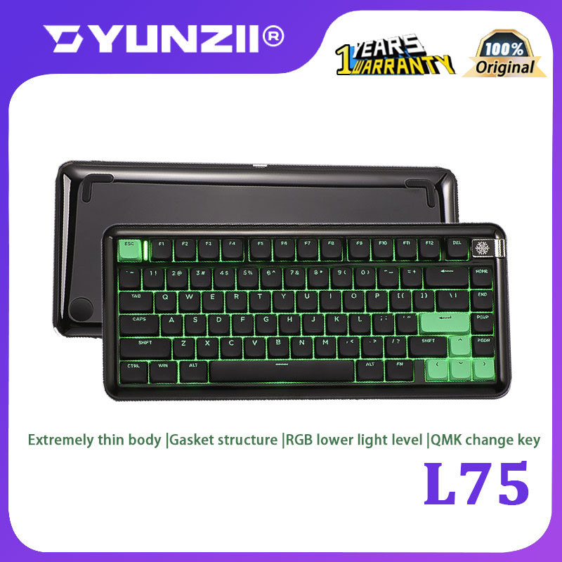 YUNZII L75 Three mode Low Switch Mechanical keyboard Wireless Bluetooth ...