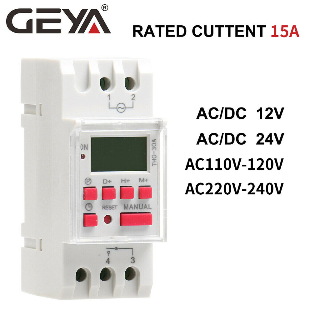 GEYA THC-15A Programmable Digital LCD Timer Weekly Time Electronic ...