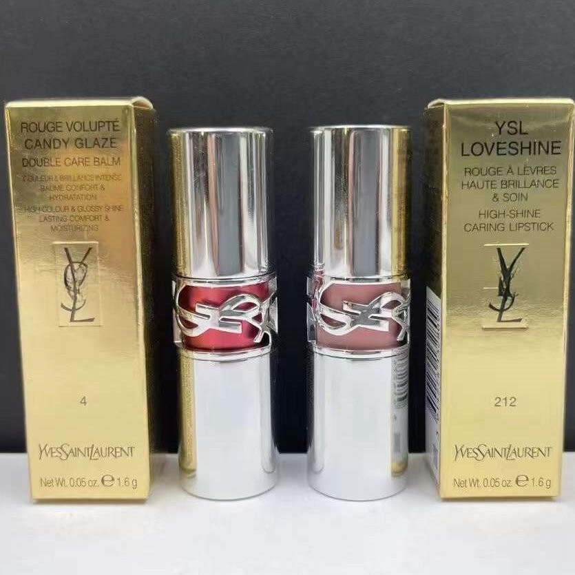 New-Y S L-Silver Round Tube Mirror face Lipstick / Gloss Lipstick 1.6g ...