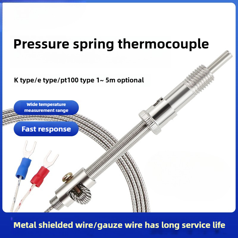 K Type E Type M12 Pressure Spring Type Thermocouple Temperature Sensor ...