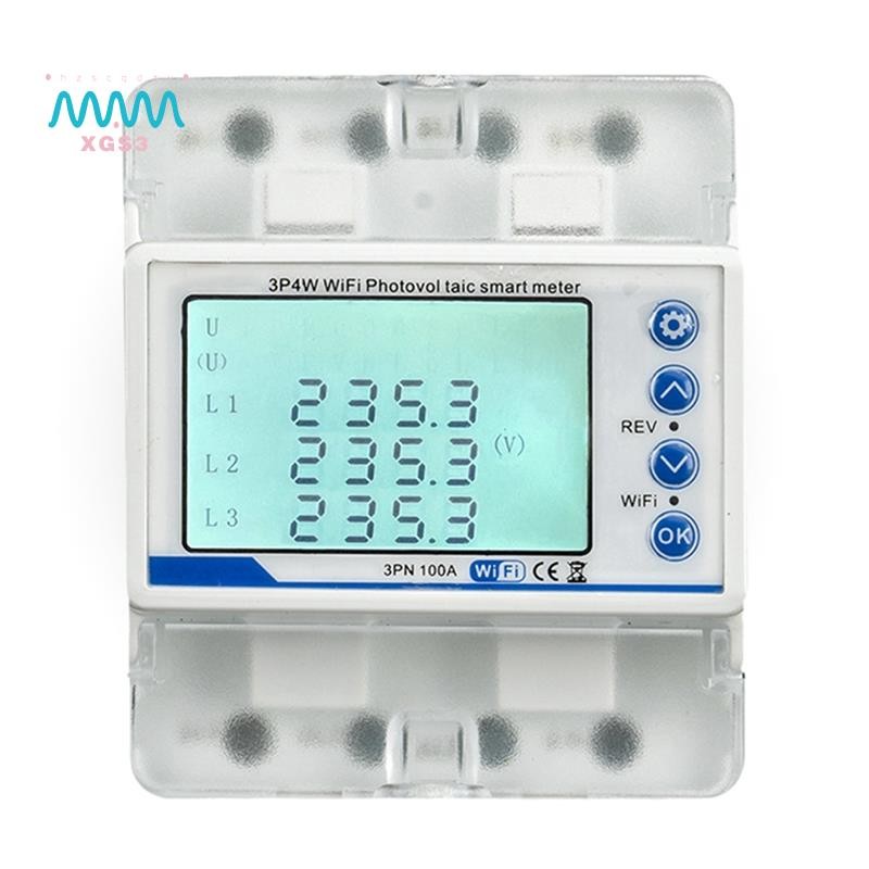 3 Phase 380V 100A Tuya WiFi Smart Bi-Directional KWh Meter over Under ...