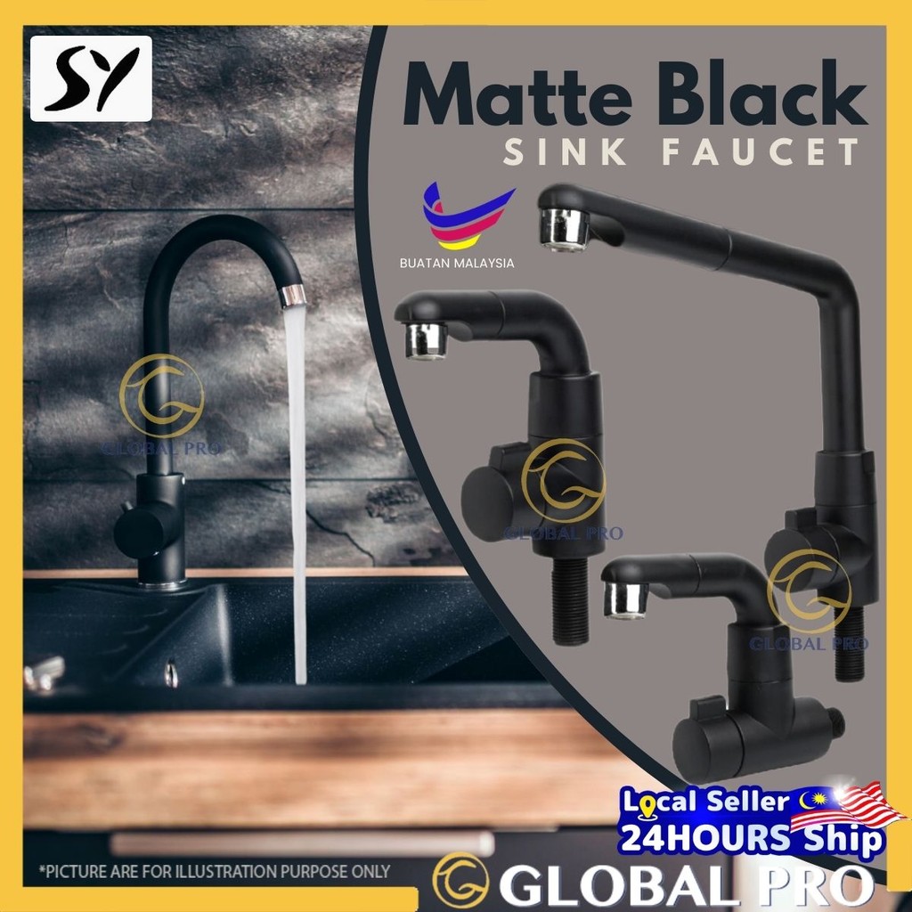 SY Matte Black Sink Faucet Kitchen Faucet Modern Faucet Single Handle ...