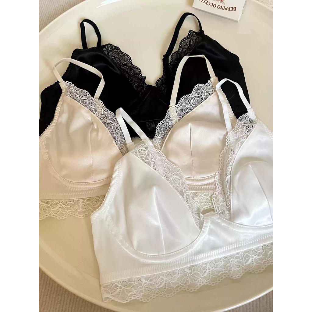 Triangle Cup Girl Small Breast No Steel Ring French Thin Comfortable ...