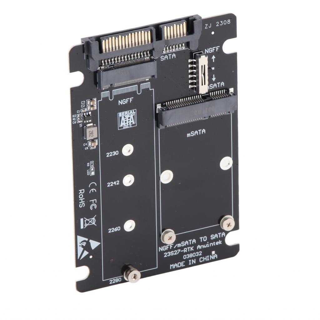 Superparis 2 in 1 Mini M.2 NGFF & mSATA SSD to SATA 3.0 Hard Disk ...