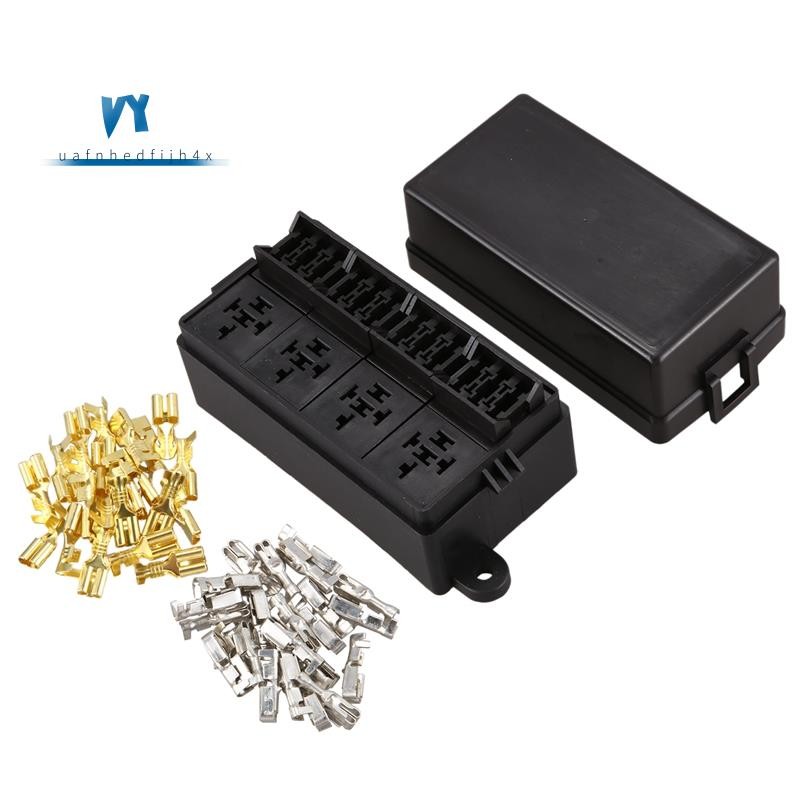 12 Way Blade Fuse Holder Box with Spade Terminals for Car Truck Trailer ...