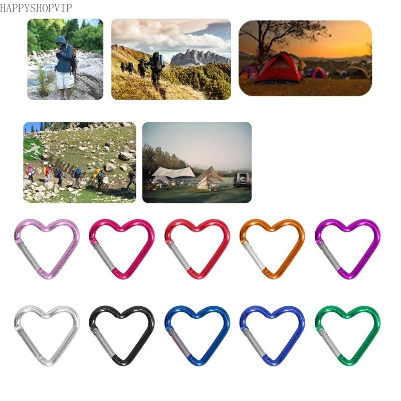 HSV Outdoor Carabiner Heart Shape Keychain Clip Spring Snap Hook ...