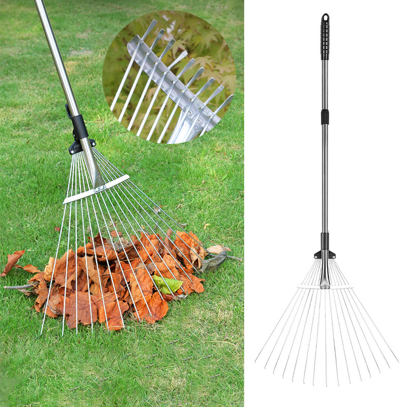 【MY Ready Stock】Scalable Iron Rake Grass Rake Garden Steel Leaf Raker ...