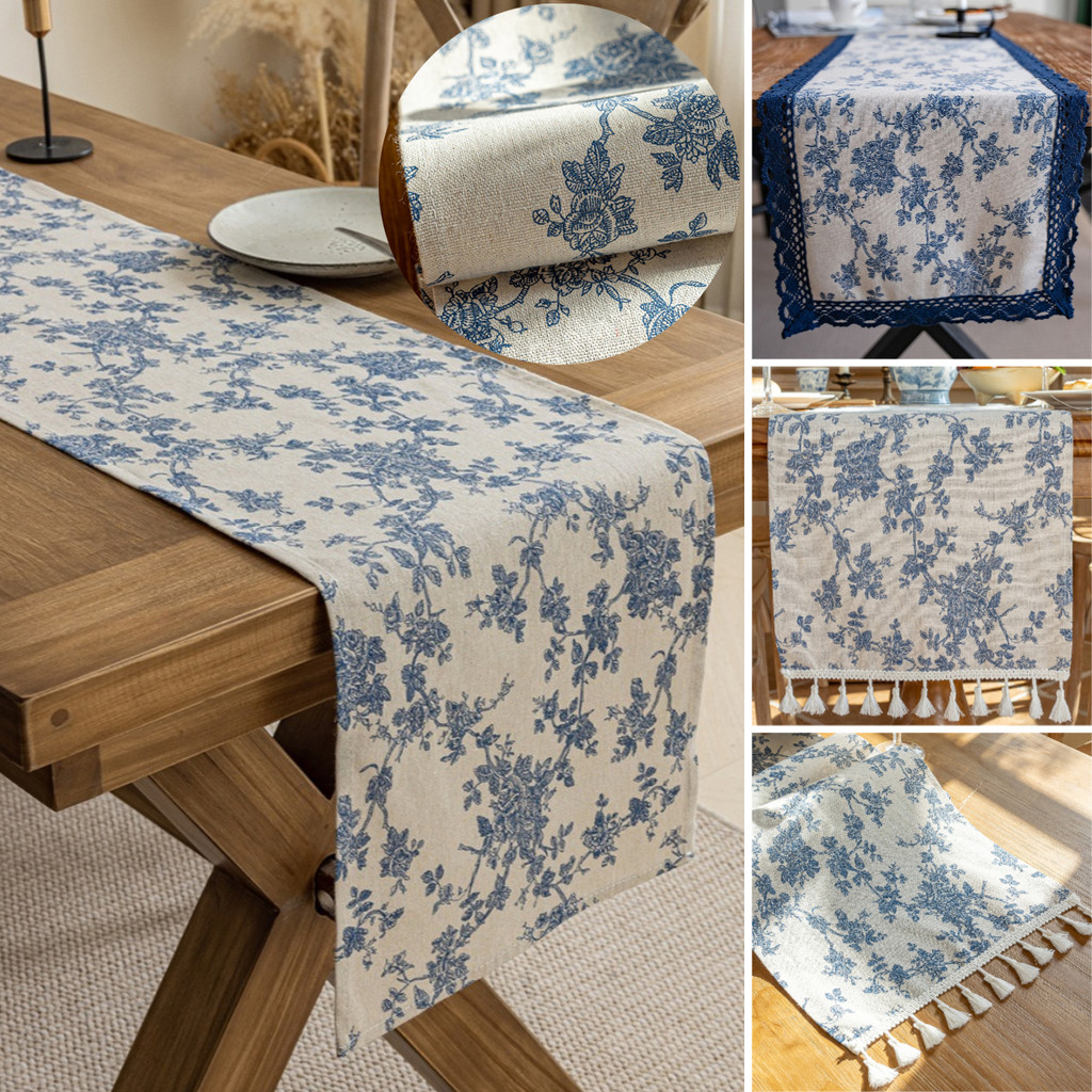 Blue and white porcelain Dinning Table Runner Table Decoration Birthday ...
