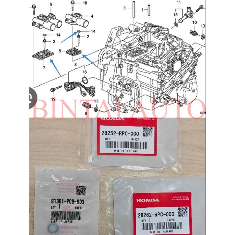 * Snb Civic Fd Solenoid Linear Packing/ O-Ring Accord, City, Crv, Jazz ...