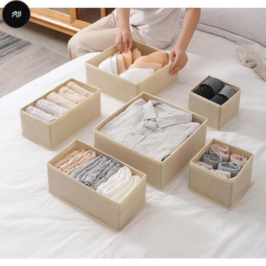 PW Drawer Underwear Organizer Foldable Sock Bra Storage Box Organizer ...
