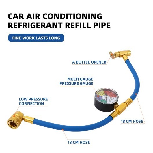 ZKT CAR AIR CONDITIONING R134A Refrigerant Recharge Hose Kit, Can Tap ...