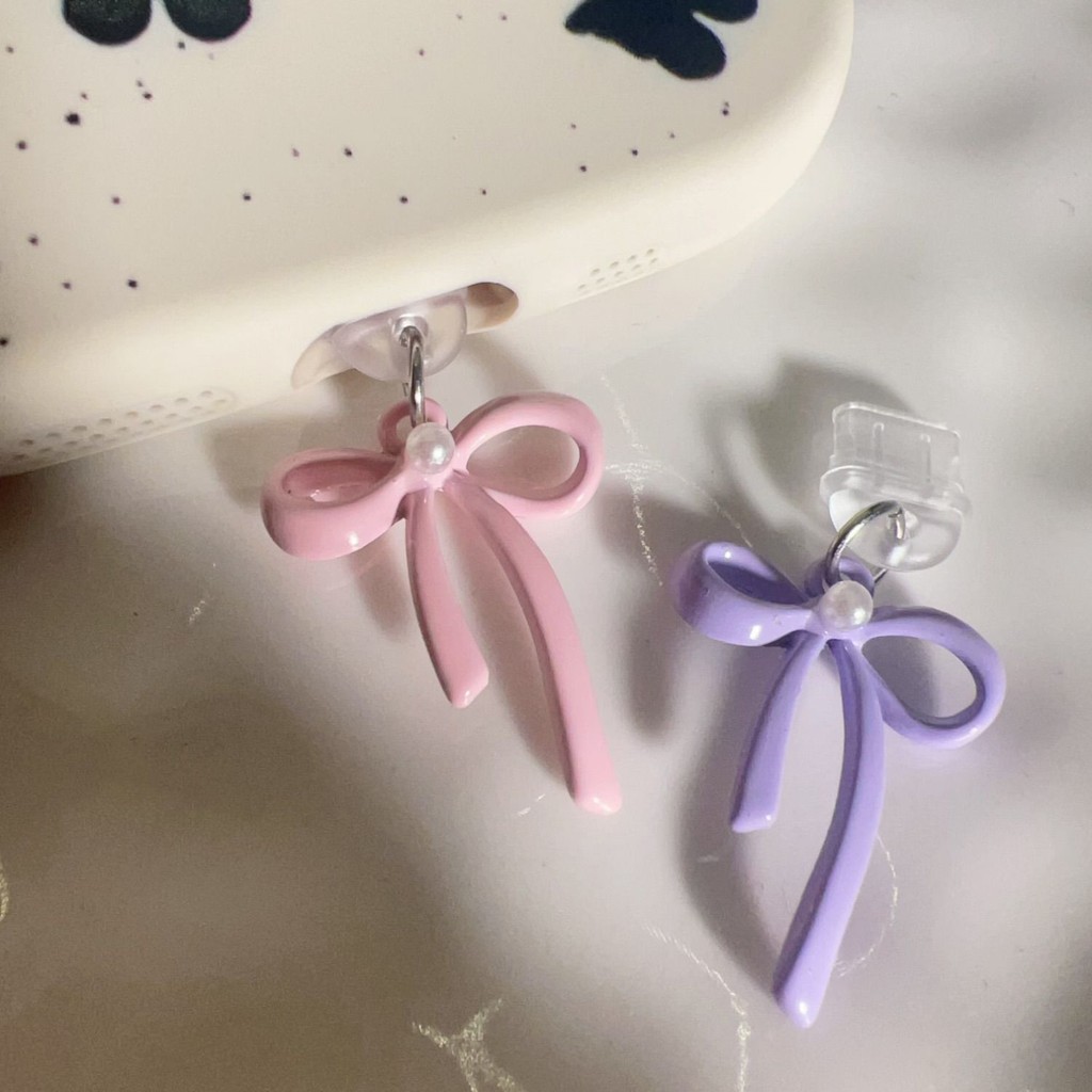 [Consecrated Good Luck Genuine] Macaron Color Pearl Paint Bow Mobile ...