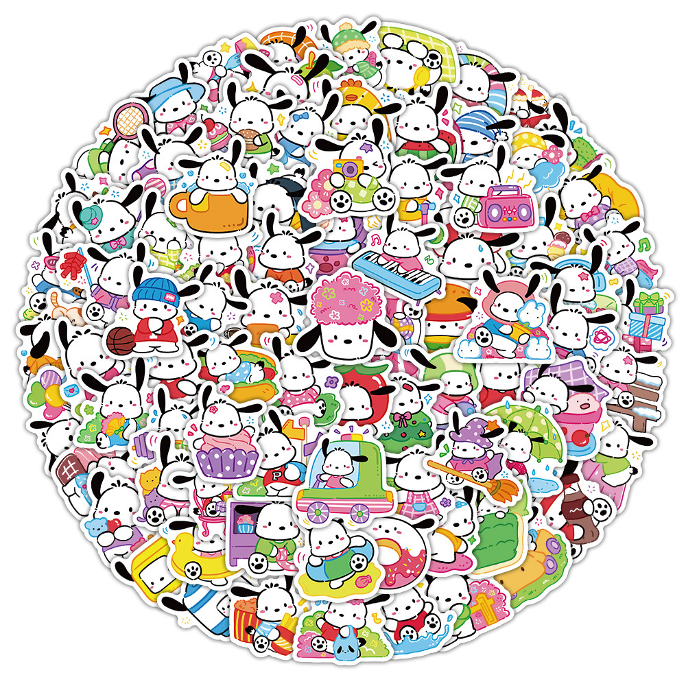 100PCS Cute Cartoon Sanrio Pochacco Graffiti Stickers for Bicycle Hand ...