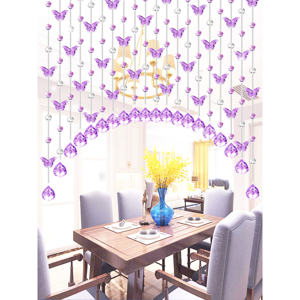 Tirai Manik Kristal Tirai Pembahagian Rama-rama Tirai Pintu Hiasan ...