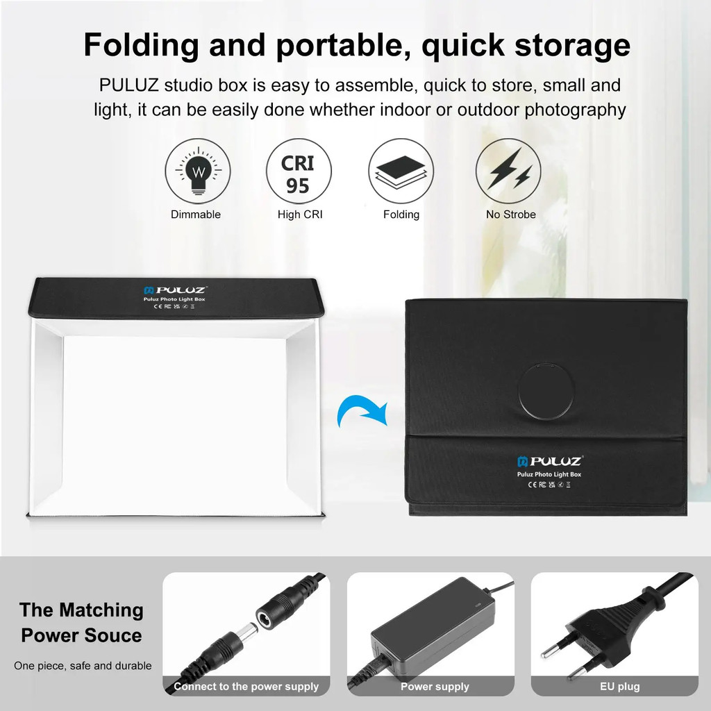 Malaysia Stock PULUZ 60 x 40cm Photo Studio Light Box Portable Cuboid ...