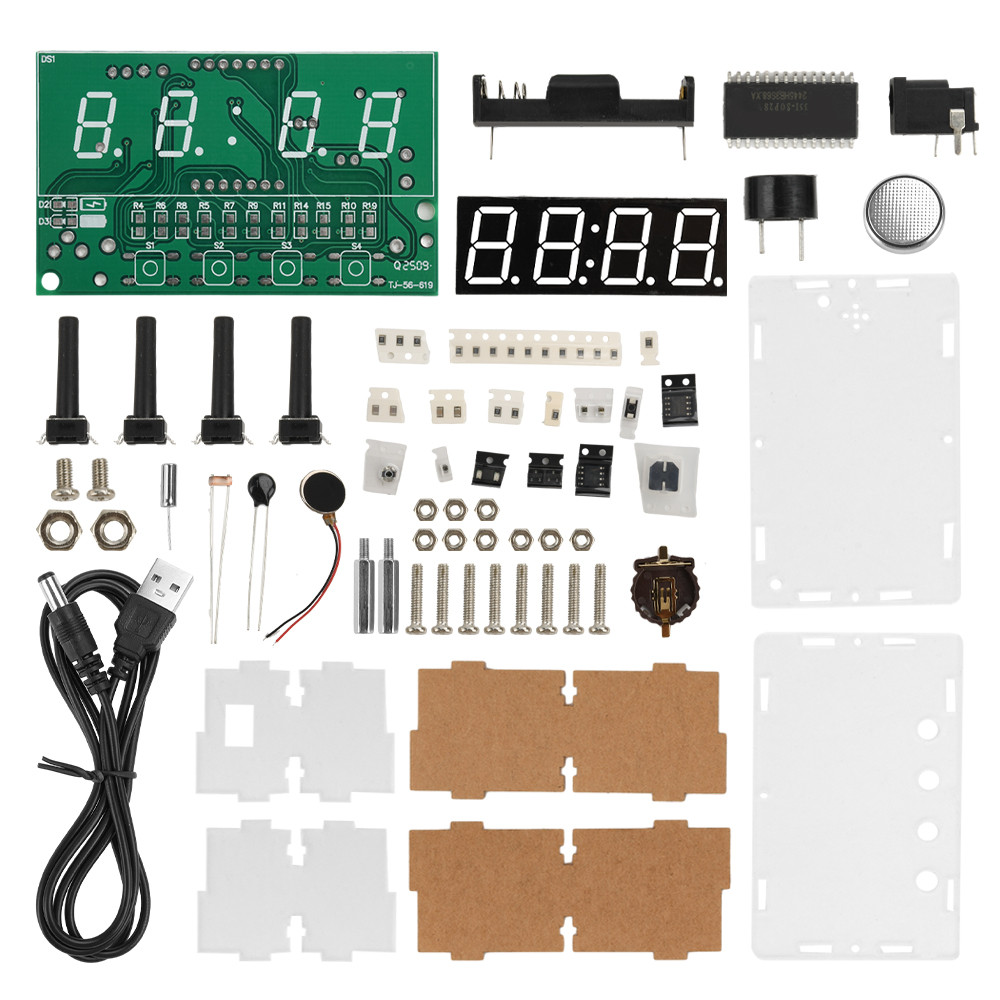 Pcbfun Multi-function LED Digital Electronic Clock DIY Kit DC 5V with ...