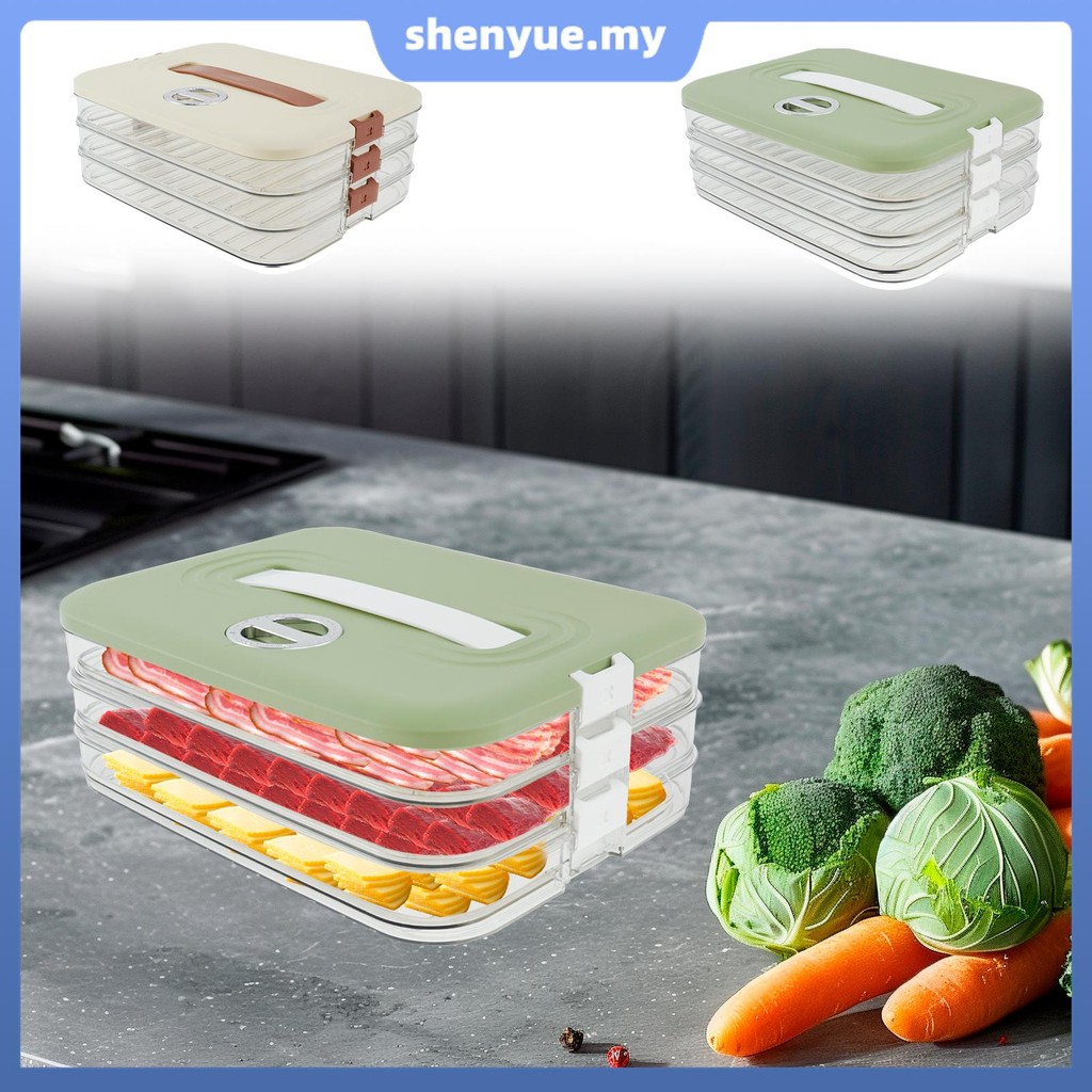 Fridge Meat Box with Timer Plastic Visible Food Storage Containers 3 ...