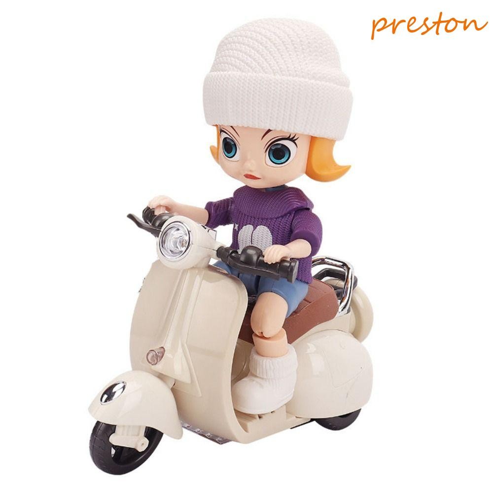 Labubu Scooter Toy With Light & Music - 360° Rotating Mini Motorcycle, Battery Powered, Desktop Decor For Dolls (Pink)