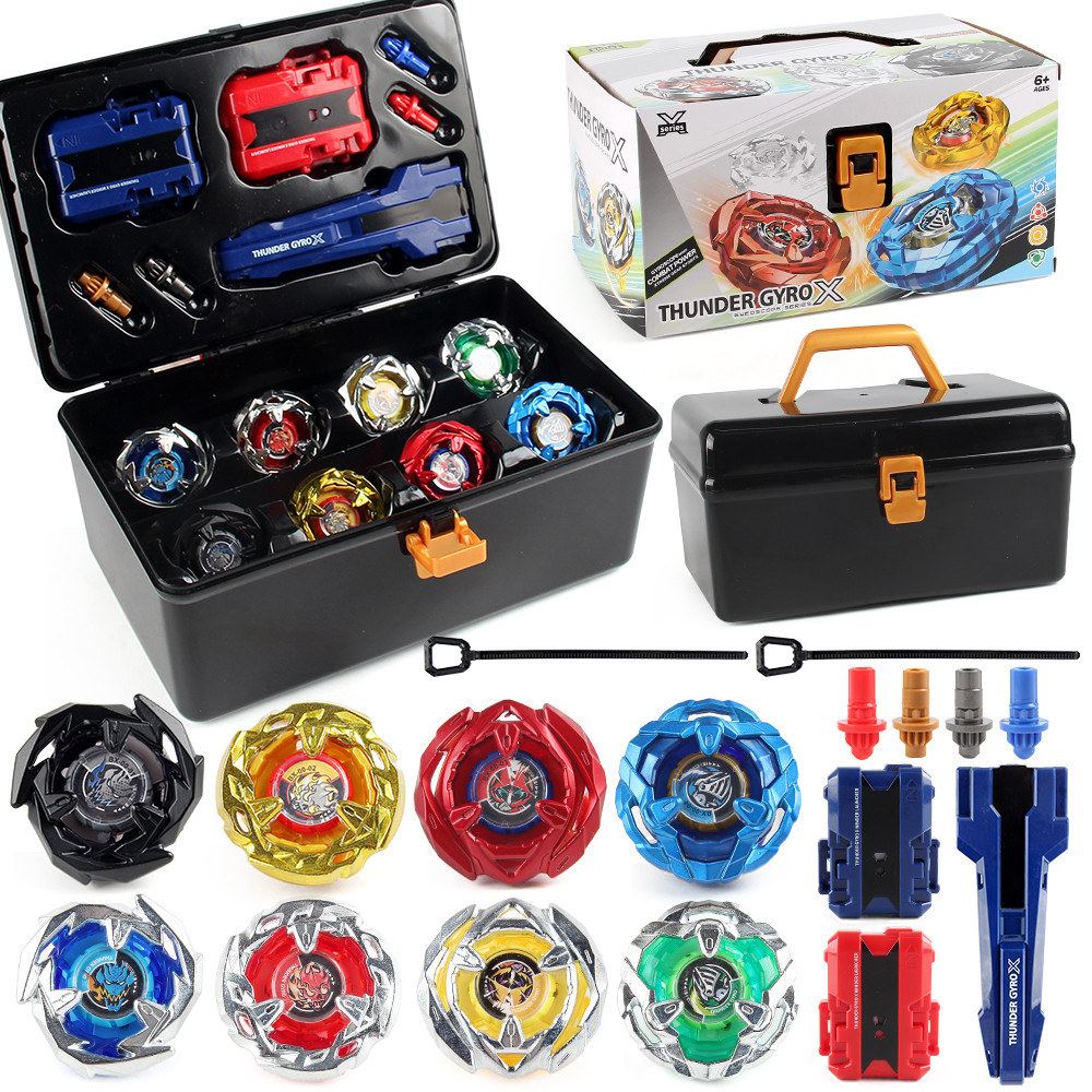 8 PCS BX Spinning Tops X with Grip and Launchers Tool box Set Toys ...