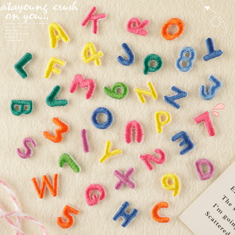 A-Z Alphabet Patches Iron On Clothes DIY Embroidered Letters Kids Name ...