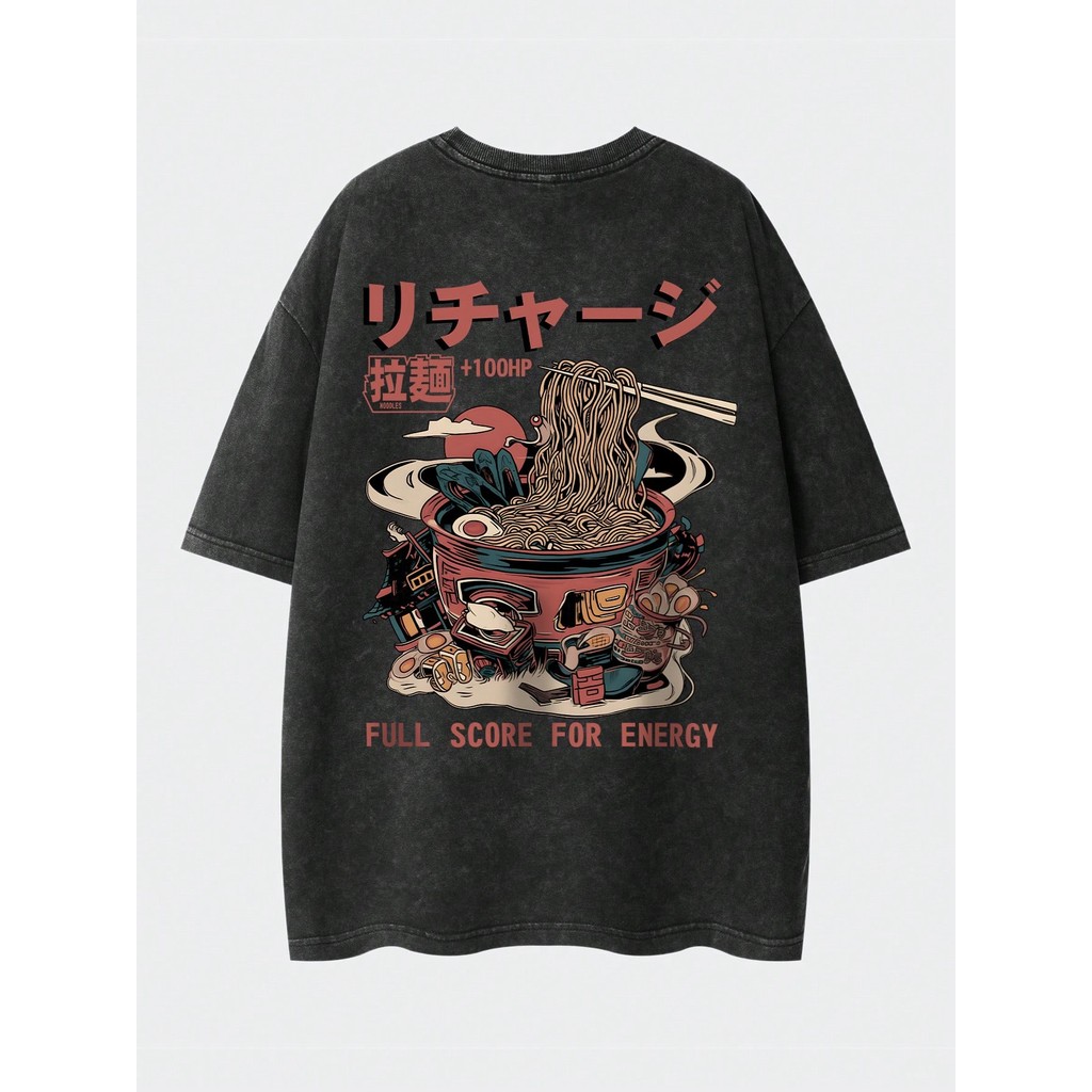 Shwiy short-sleeved t-shirt with Ramen pattern and street-style ...