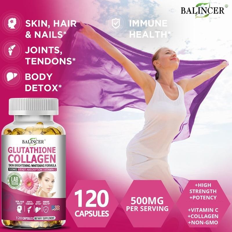 balincer collagen glutathione Balincer Glutathione Collagen Supplement - with Vitamin C - Supports Hair,  Bone and Joint Health, Supports Liver, Brain and Energy