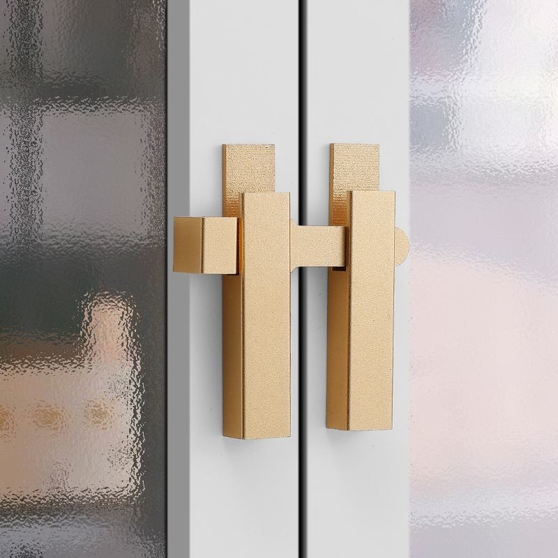 Paste Bolt Bedroom Open Door Bolt Perforation-Free Gold Simple Bathroom Door Latch Toilet Door ...