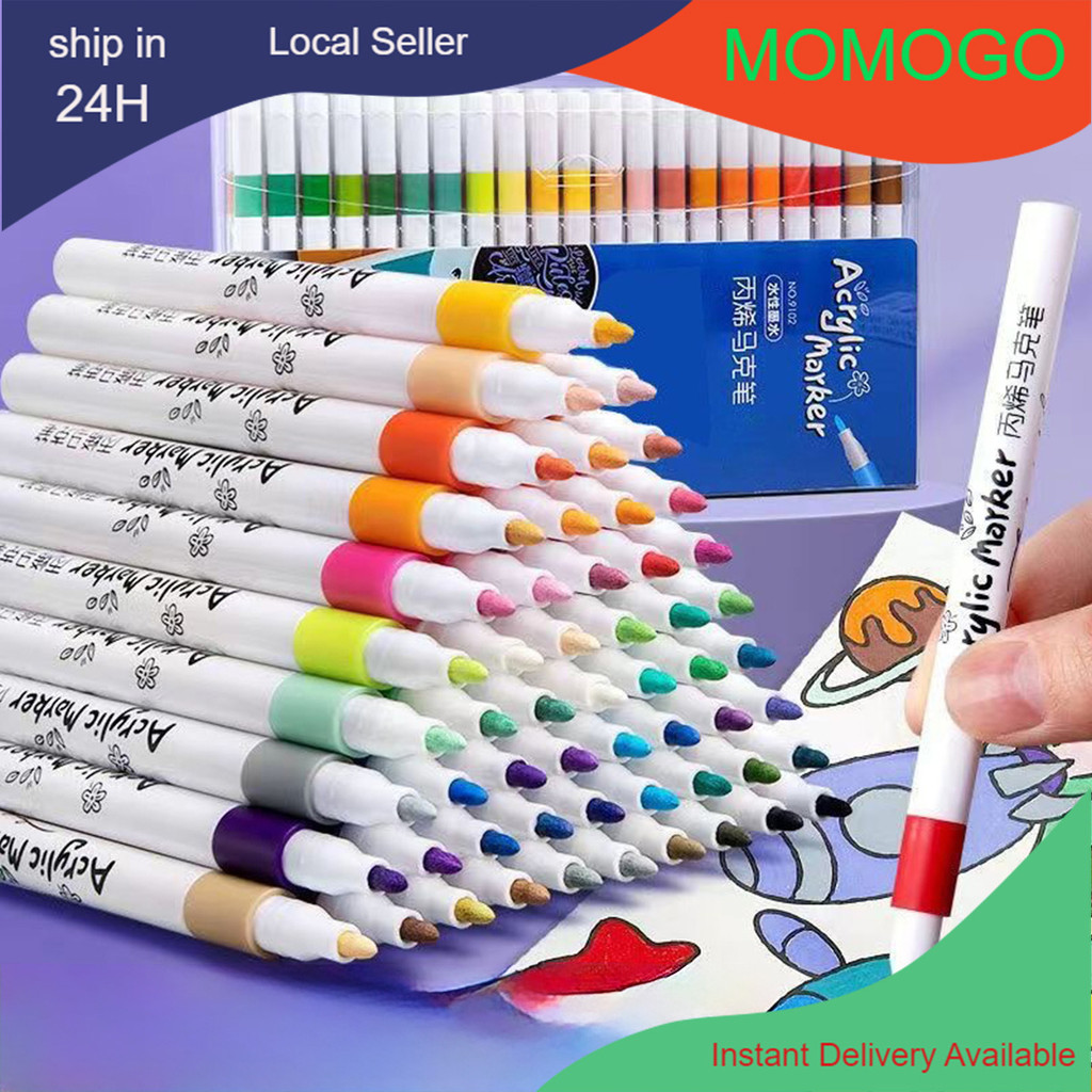 12/24/36 Colour Marker Pen Acrylic Mark Set Portable Non-Toxic ...
