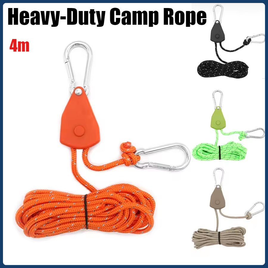 4m Heavy-Duty Camp Rope Adjuster Regulator Outdoor Camping Rope ...