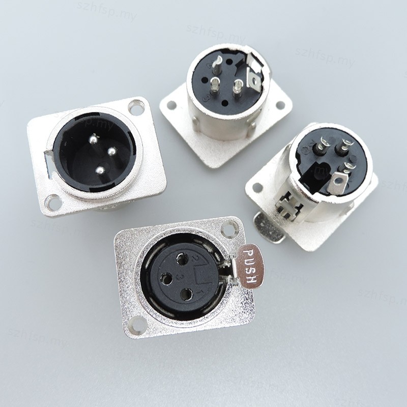 1pcs XLR 3pin Male or Female Panel power mount Socket Audio Microphone ...