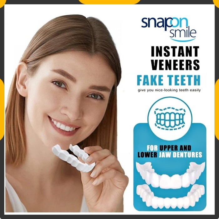 Snap On Tooth Cover False Teeth Upper & Lower Dental Veneers Dentures ...