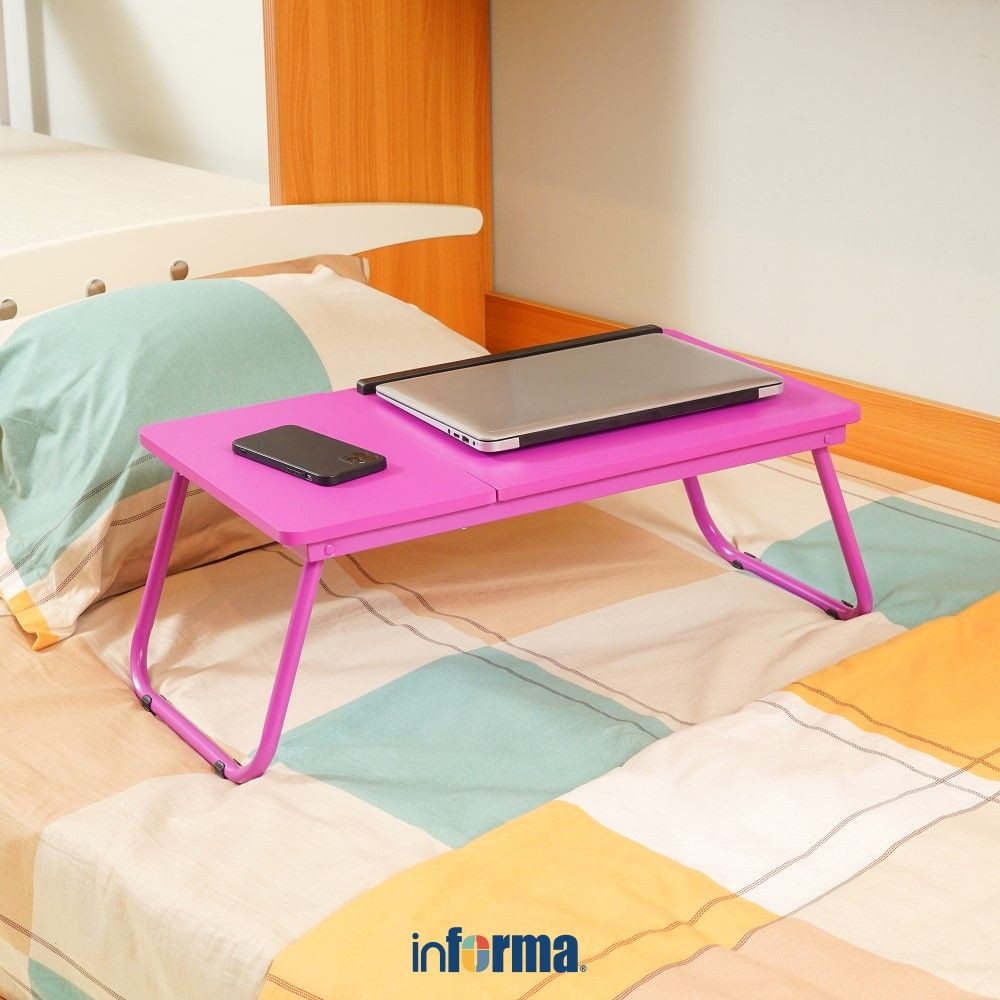 Informa Oxy Folding Laptop Table - Pink Foldable Study Desk ...