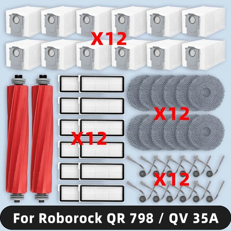 Reserveset voor Roborock QV 35A, QV 35S, QR 798, QR 598, accessoires