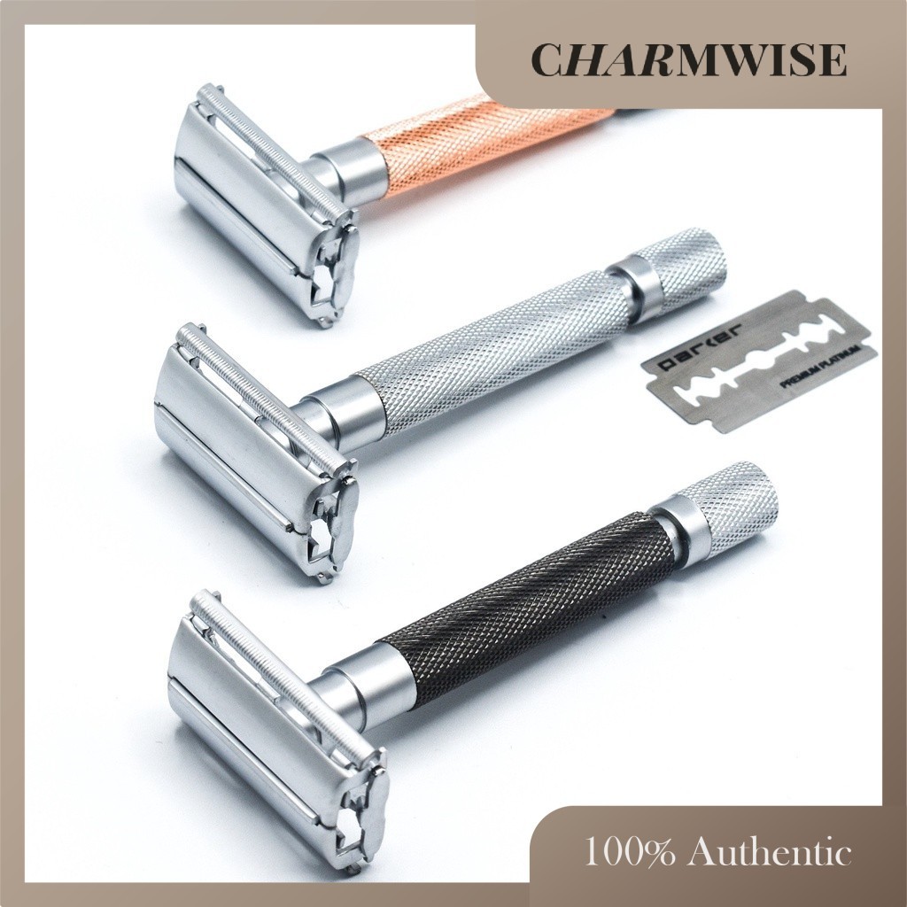 Parker Shaving TTO Butterfly Safety Razor 74R (Graphite/Rose Gold/Satin ...