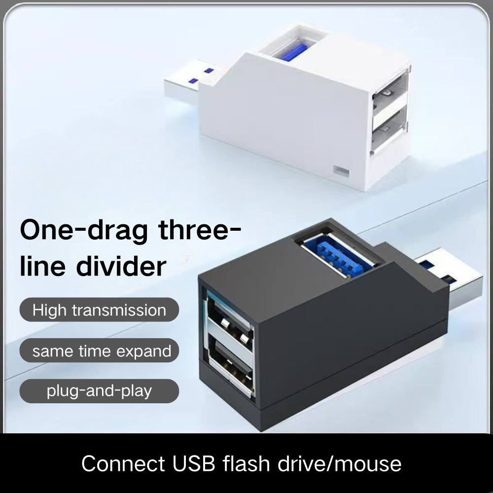 USB 3.0 Mini 3 Port Hub High Speed 5Gbps Portable splitter, high-speed ...