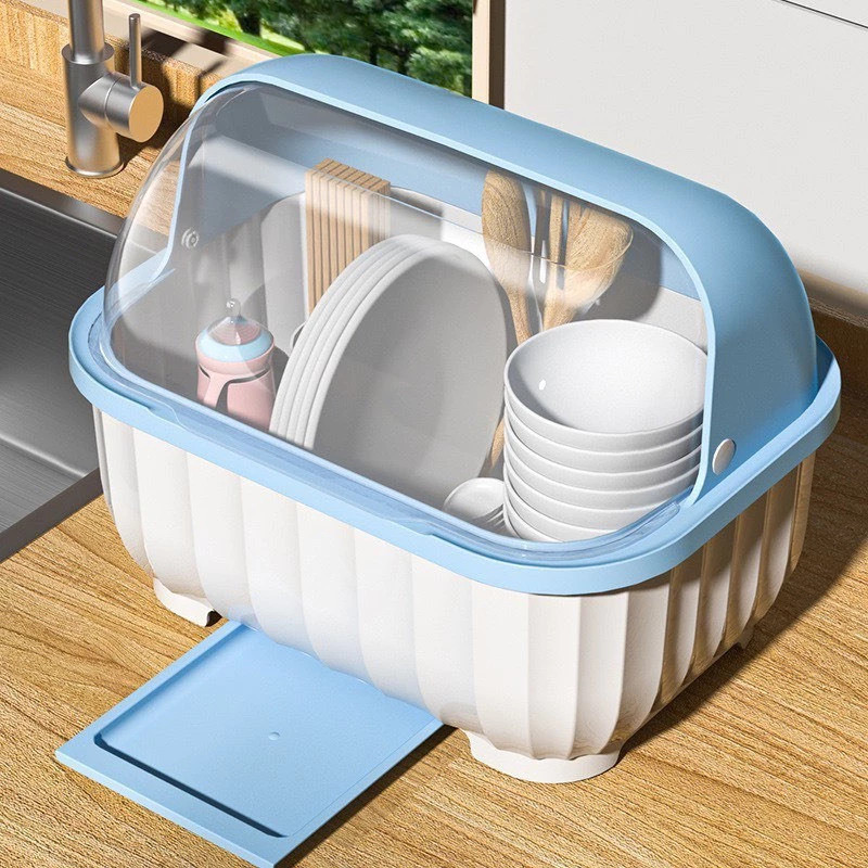 Dish box with lid, kitchen cabinet to prevent insects, dirt, drainage ...
