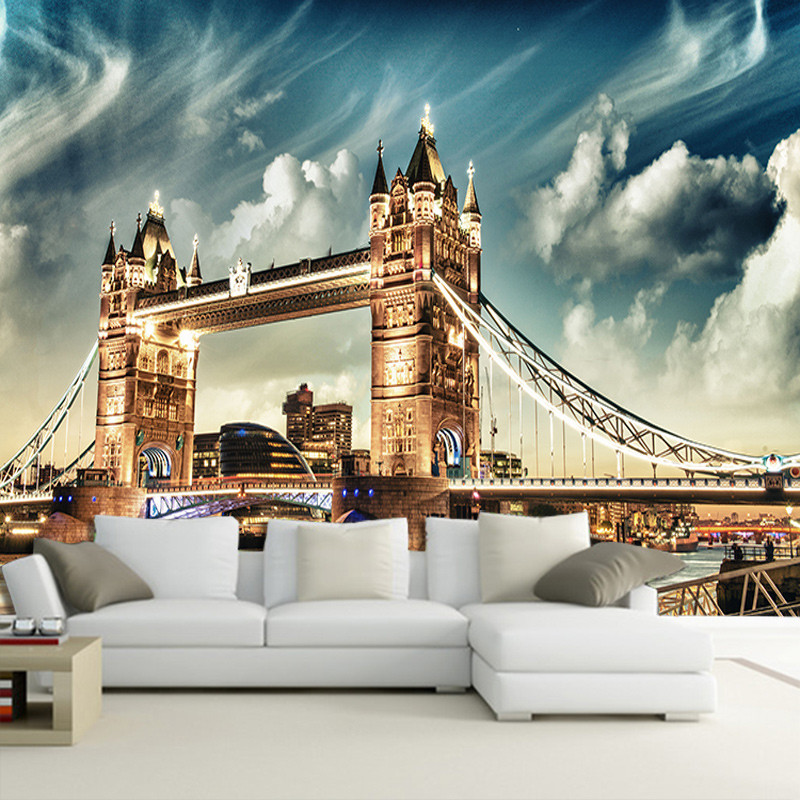 Nostalgic London Bridge Photo Wallpaper Mural for Living Room Sofa ...