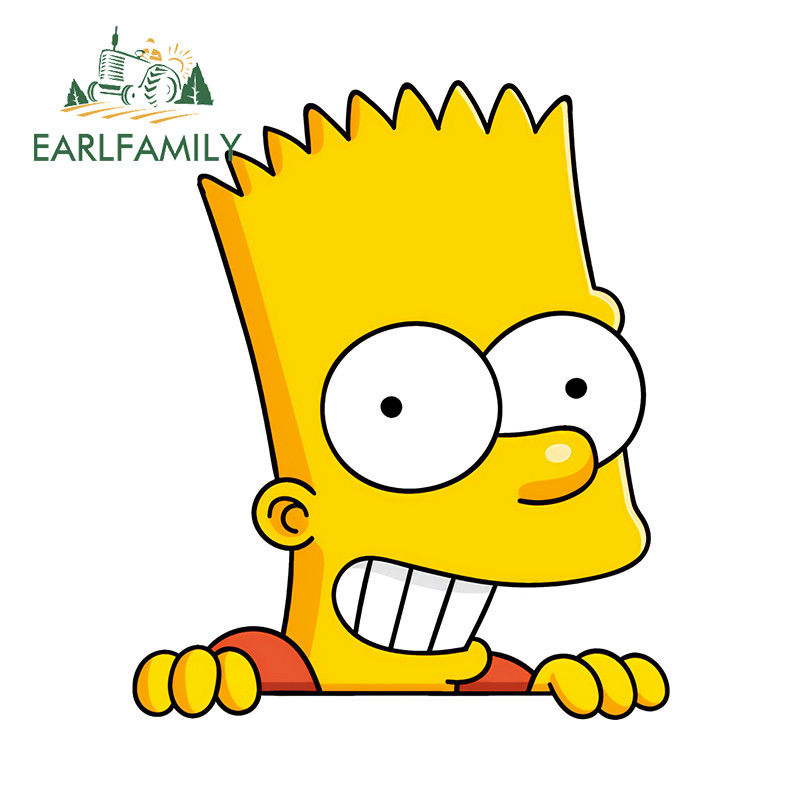 EARLFAMILY 13cm x 10.9cm The Simpsons Peeking Car Stickers Occlusion ...