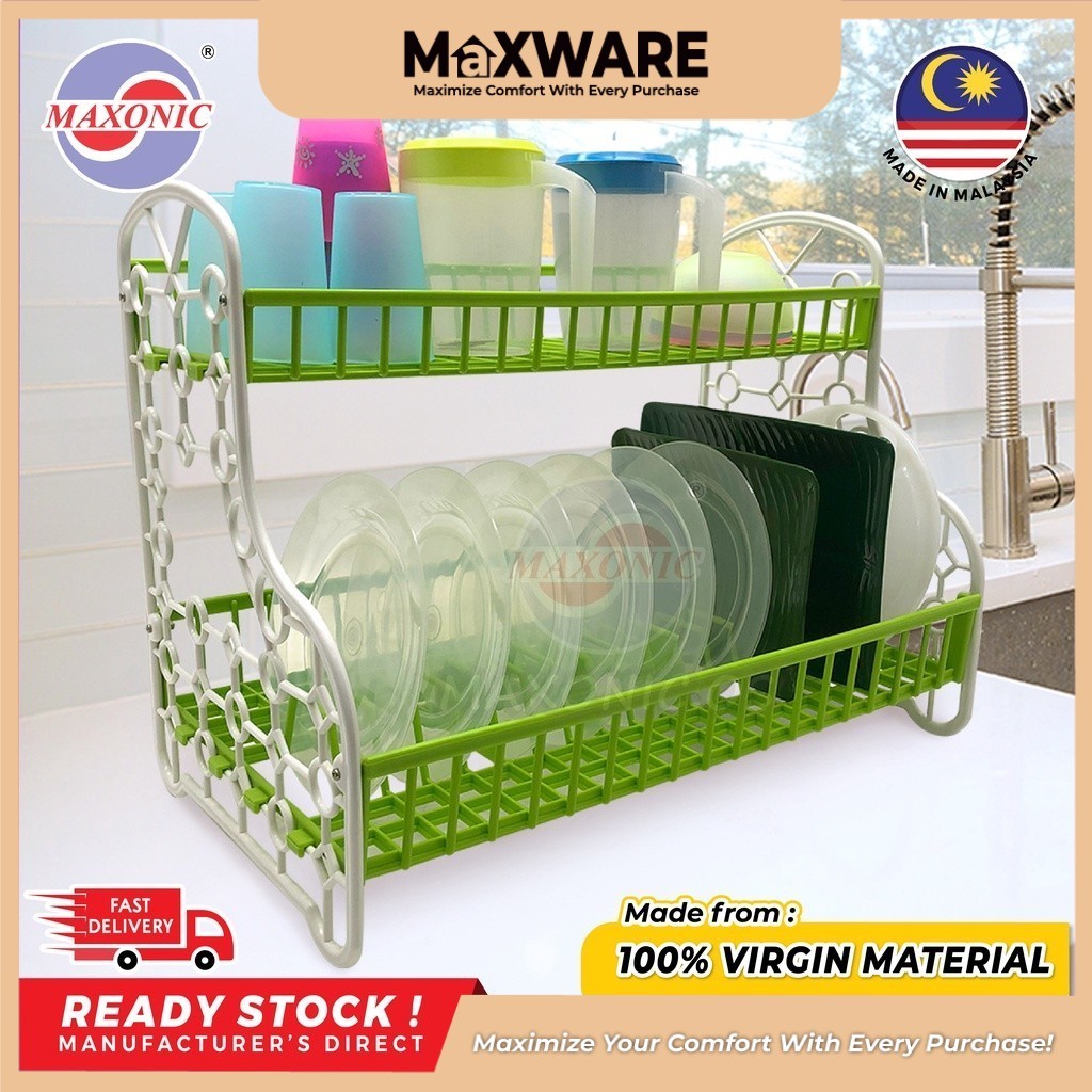 Maxware Double Layer Dish Rack Dish Drainer With Rack Rak Pinggan Plate ...