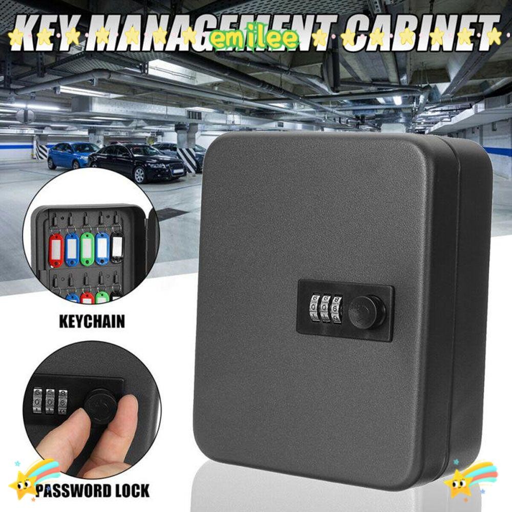 EMIL Key Safe Metal Lockable Password Wall Mounted Car Key Cabinet Box ...