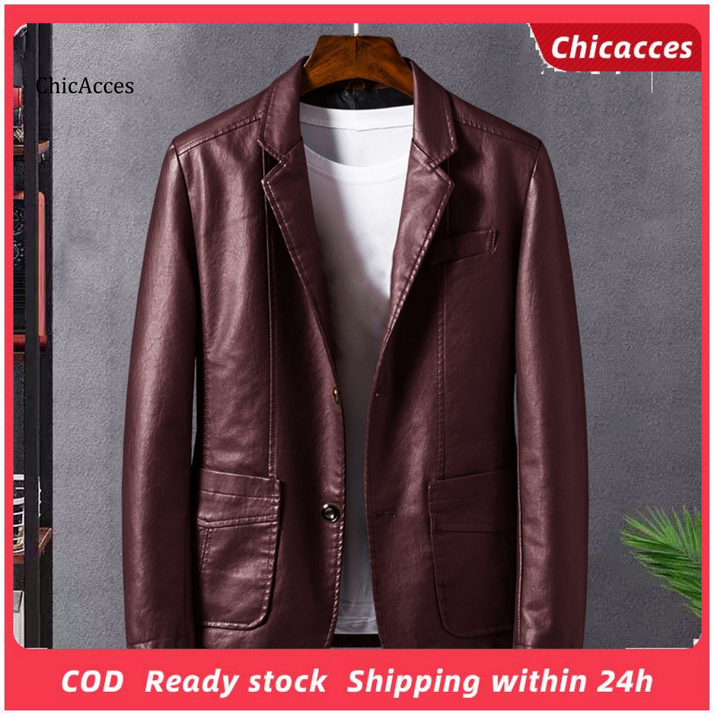 ChicAcces Men Lightweight Jacket Spring Men Jacket Stylish Men's Faux ...