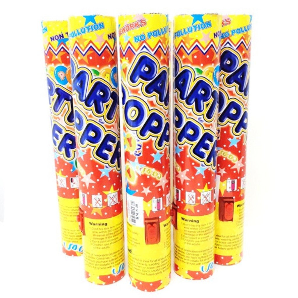 Button Press Style Paper Confetti Party Poppers 30cm 60cm & 80cm Party ...
