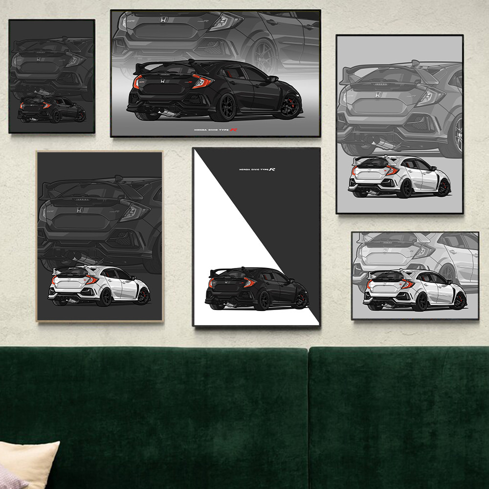 Civic Type R SUV Car Poster Canvas Printing JDM Car Wall Art Decor ...