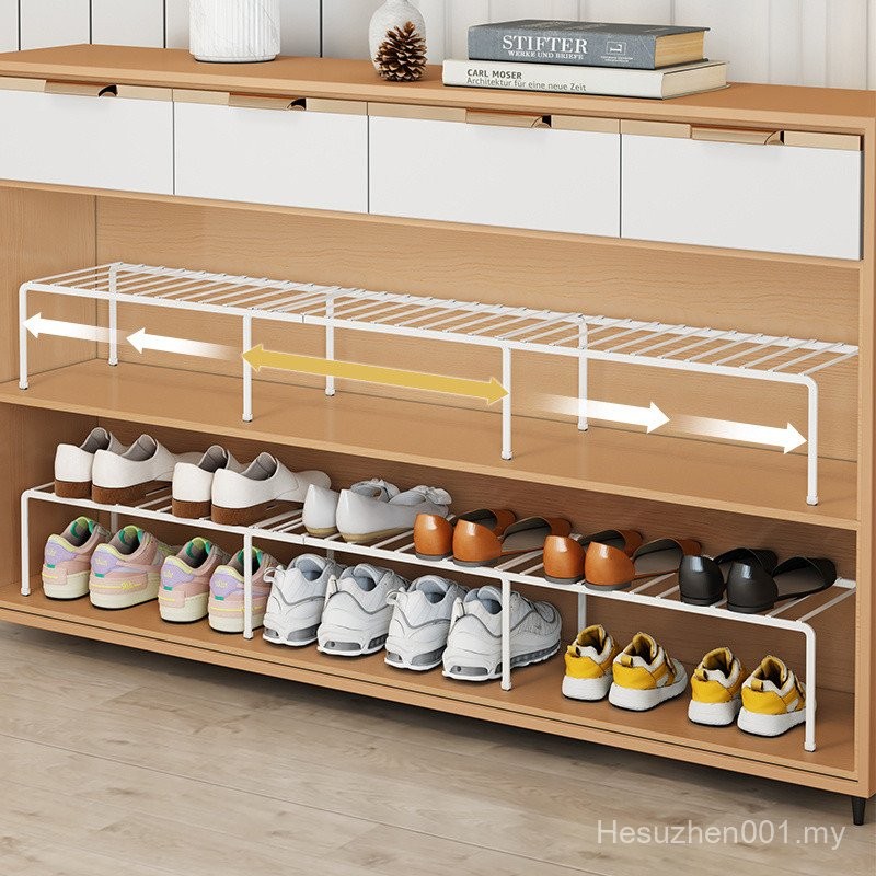 Shoe Cabinet Layered Partition Entry Door Retractable Double Layer ...