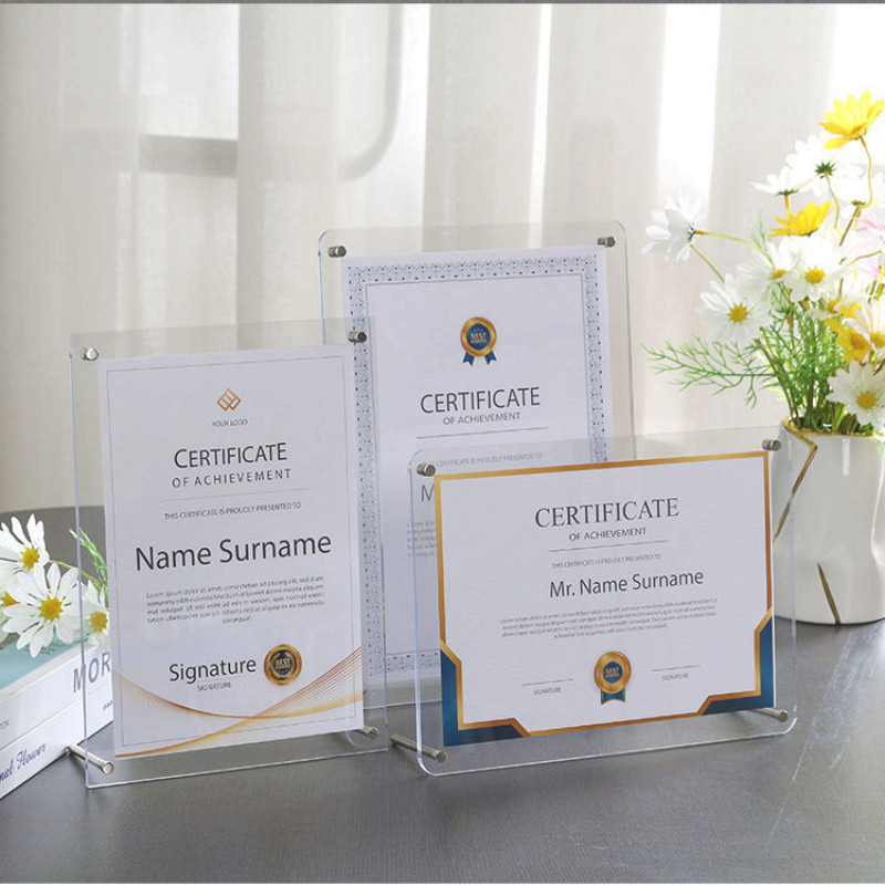 A4 Acrylic Photo Frame A3 Placement Certificate Frame 10 Inches Display ...