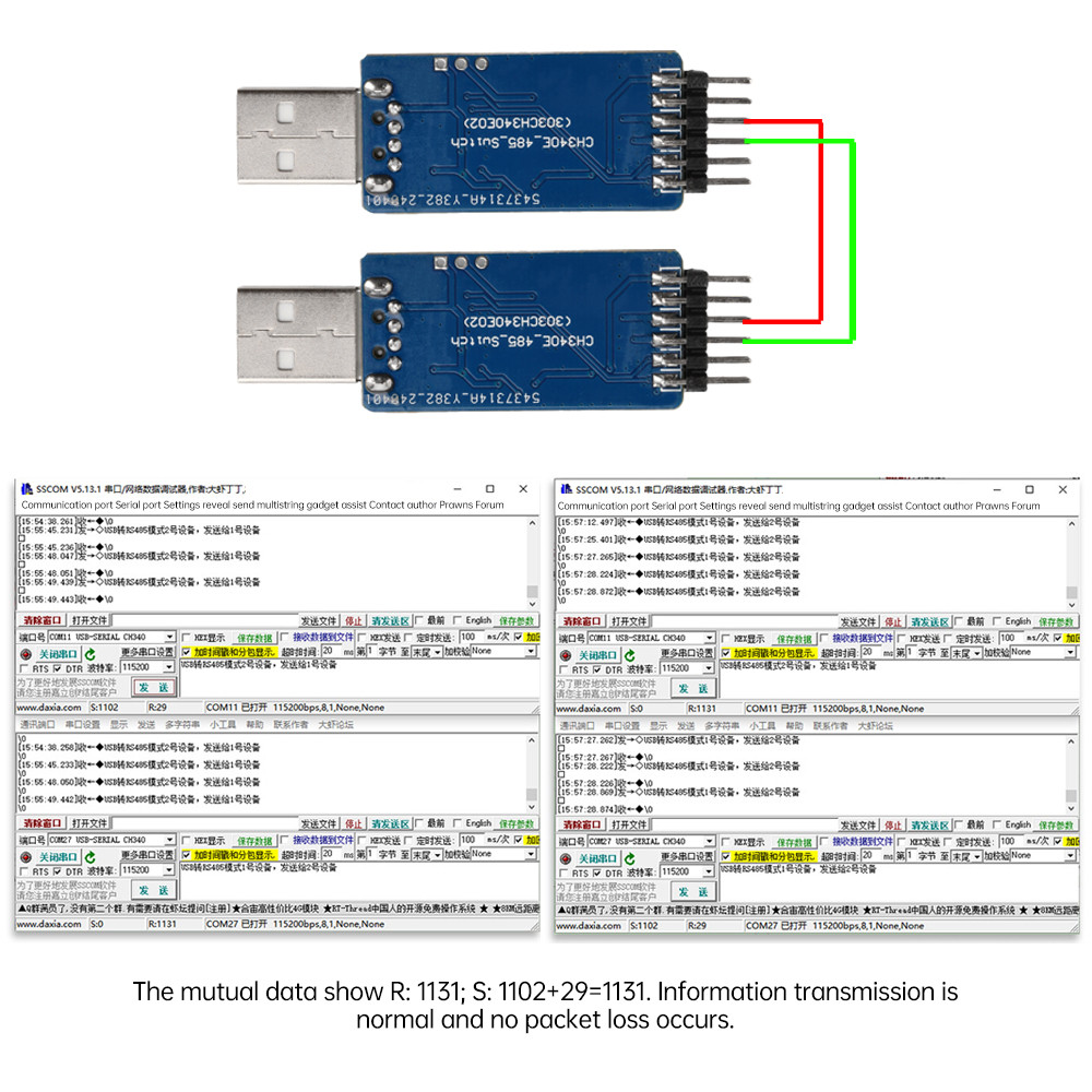 Pcbfun USB to TTL to RS485 Communication Dual Voltage Conversion Module ...